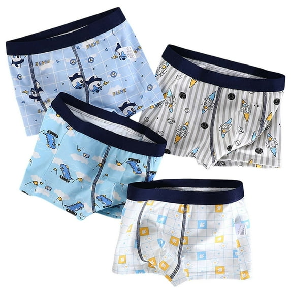 Huowey Toddler Boys Underwear Boxer Briefs Dinosaur Various Cute Patternstruck Cars Underwear Soft Cotton Airplane Underpants,Sky Blue,3-4 Years