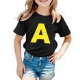 thumbnail image 1 of Huowey Toddler Children Fashion Letter Printed T-Shirt Casual Tee Comfortable Tops For Boys Girls Cute Dailywear, 4-5 Years, 1 of 4