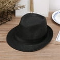 thumbnail image 1 of Huowey Toddler Children Kids Summer Beach Straw Hat Jazz Panama Trilby Fedora Hat Gangster Cap Comfort Dailywear, One Size, 1 of 2