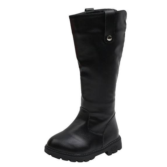 Huowey Toddler Children Shoes Are Comfortable And Soft Flat Boots Fashionable Lace Up Princess Boots Comfort Footwear,Black,5.5-6T