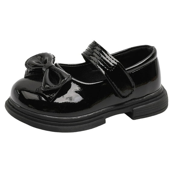 Huowey Toddler Children Shoes Lacquer Leather Shoes Bow Girl Big Head Leather Shoes Fashion Princess Dance Shoes Leisure Footwear, 3.5-4 Years