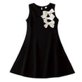 thumbnail image 1 of Huowey Toddler Dresses Elegant A-Line Sleeveless Round Neck Cute Bows Solid Color Summer Fashionable Casual Loose Relaxed Party Gown Birthday Wedding Celebrations Dress Easter Dress,Black,6-7 Years, 1 of 9