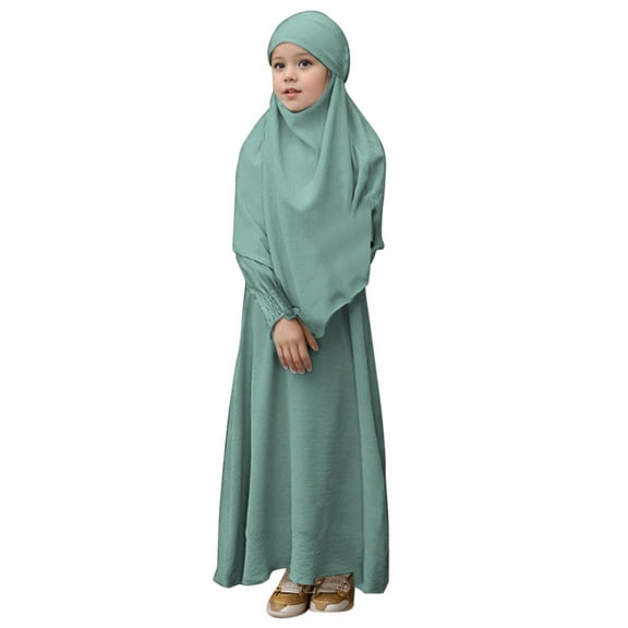 Huowey Toddler Girls Crew Neck Ruffled Solid Color Dress With Pattern Flounce Cute Dailywear, 3-4Years