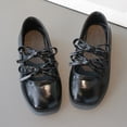 thumbnail image 1 of Huowey Toddler Girls Dress Shoes Sparkly Mary Janes Elastic Strap Solid Color Cute Bow Round Toe Casual Non- Ballet Flat Shoes Soft Sole Wedding Birthday Casual Footwear,Black,2-2.5 Years, 1 of 5