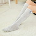 thumbnail image 1 of Huowey Toddler Girls Knee High Stocking Solid Color Plaid Mesh Cutw Bows Breathable Leggings Socks Stylish Soft Knit Over Calf Socks Summer Comfortable Uniform Dress Socks,Grey,3-8 Years, 1 of 4