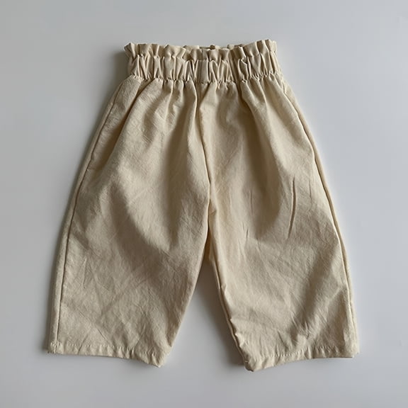 Huowey Toddler Girls Plaid Casual Shorts Elastic Waist Little Girls Wear Light Summer Pants Leisure Stylish Breathable Cozy Dailywear,Beige,3-6 Months