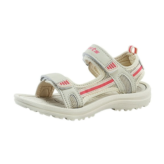 Huowey Toddler Girls Sandals Open-Toe Summer Outdoor Unisex Child Sport Sandals Athletic Lightweight Casual Sneakers,Beige,6-7 Years