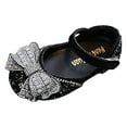 thumbnail image 1 of Huowey Toddler Girls Sandals Shoes Fashion Simple Cute Sequin Bow Decoration Hook Loop Versatile Comfortable Princess Shoes Leisure Footwear, 8.5-9 Years, 1 of 8