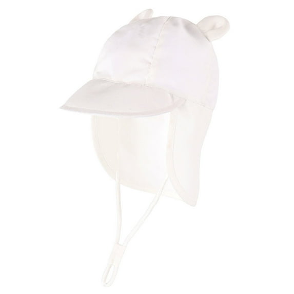 Huowey Toddler Girls Sun Hats Sun Hat With Neck Flap Upf 50+ Sun Protection Baby Summer Hat Breathable Lining Toddler Beach Safari Hat,White,2-4 Years
