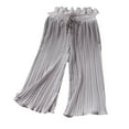thumbnail image 1 of Huowey Toddler Girls Wide Leg Pants Lightweight Casual Elastic Waist Straight Loose Trousers For Kids Comfort Dailywear, 4-5 Years, 1 of 5