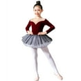 thumbnail image 1 of Huowey Toddler Kid Girls Ballet Dance Dress Lace Longt Sleeve Leotards With Removable Tutu Skirt Ballerina Outfits Dancewear Cute Dailywear, 3-4 Years, 1 of 3