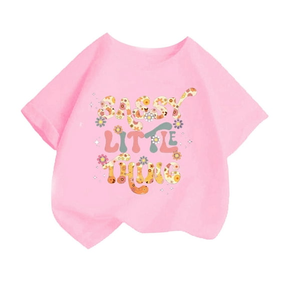 Huowey Toddler Kid Girls Cute Fashion Printed T-Shirt Crew Neck Short Sleeve Tee Summer Casual Loose Comfortable Tops Boho Dailywear, 8-10 Years