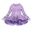 thumbnail image 1 of Huowey Toddler Kids Baby Girls Knitted Sweater Winter Crochet Dress with Tulle Pullover Comfort Dailywear, 2-3 Years, 1 of 3