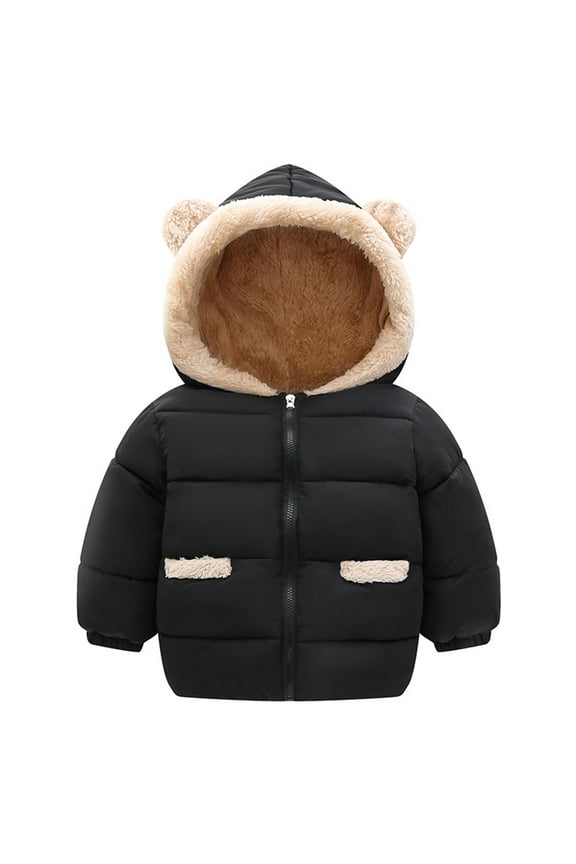 Toddler Kids Baby Unisex Patchwork Spring Winter Cute Coat Hooded Padded Jacket Outwear Clothes Boho Dailywear, 5-6 Years