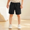 thumbnail image 1 of Huowey Toddler Kids Boys Summer Shorts Solid Solid Comfort Soft Sport Jogger Drawstring Elastic Waist Trunks Casual Short Pants With Pockets Jogger Bottoms Pull On Shorts,Black,18-24 Months, 1 of 5