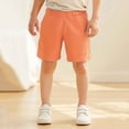 thumbnail image 1 of Huowey Toddler Kids Boys Summer Shorts Solid Solid Comfort Soft Sport Jogger Drawstring Elastic Waist Trunks Casual Short Pants With Pockets Jogger Bottoms Stylish Dailywear,Orange,2-3 Years, 1 of 5