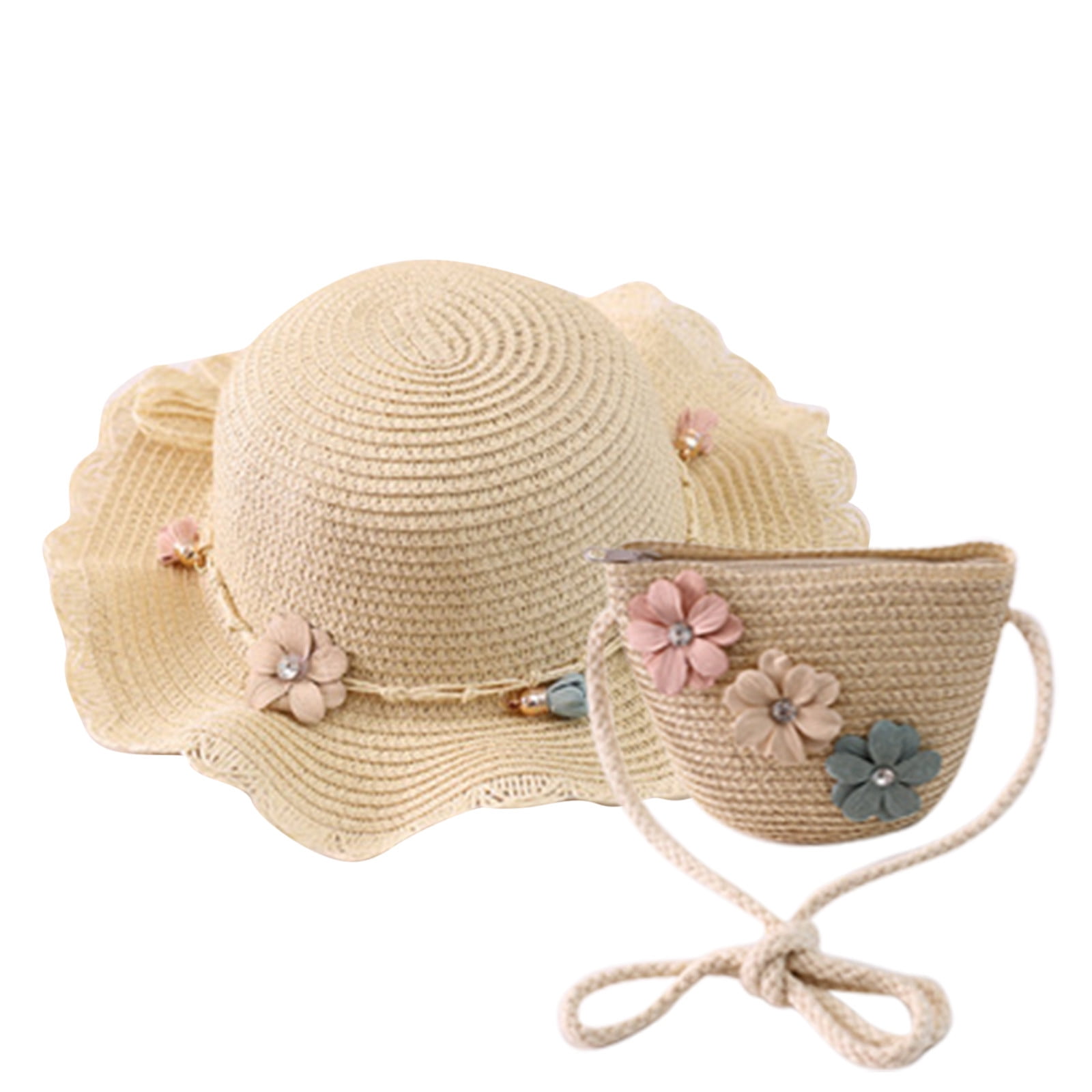 Sterntaler Girls' Straw Hat With Flowers - Decorative Sun Hat For Kids