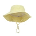 thumbnail image 1 of Huowey Toddler Kids Sun Hats Swim Beach Pool Hat Kids Upf 50+ Wide Brim Chin Strap Summer Play Adjustable Outdoor Cap,Yellow,S, 1 of 4