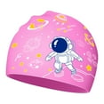 thumbnail image 1 of Huowey Toddler Kids Sun Hats Swim Caps Baby Waterproof Bathing Caps Children Cartoon Swimming Hat For Long Short Hair Kids Boys Girls Bucket Hats,Pink,One Size, 1 of 3