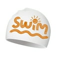 thumbnail image 1 of Huowey Toddler Kids Sun Hats Swim Caps Baby Waterproof Bathing Caps Children Cartoon Swimming Hat For Long Short Hair Kids Boys Girls Sun Caps,White,One Size, 1 of 3