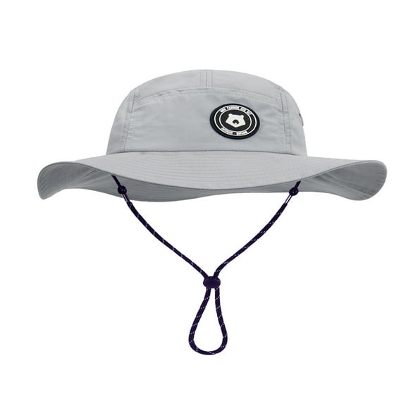 Huowey Toddler Kids Sun Hats Toddler Swim Beach Pool Hat Kids Upf 50+ Wide Brim Chin Strap Adjustable Summer Safari Hat,Grey,3-4 Years