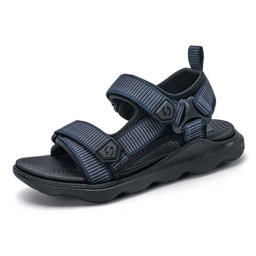 Huowey Toddler Sandals Easy Snap Lock Water Sandals Adjustable Straps Solid Color Open Toe For Summer Footwear Sneakers, Navy