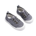 thumbnail image 1 of Huowey Toddler Shoes Cute Low-Top Lightweight Soft Sole Canvas Sneakers Solid Slip On Comfort Walking Running Sneaker,Grey,5-5.5Y, 1 of 5