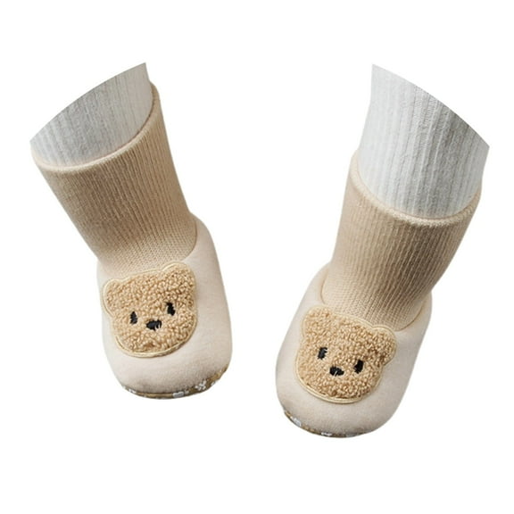 Huowey Toddler Shoes Winter Warm Wool Sneaker Cute Pattern Soft Sole Anti-Slip Lightweight Shoes For Infant Baby Learning Walking Sneaker,Beige,12-18M