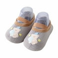 thumbnail image 1 of Huowey Toddler Socks Soft Mesh Crew Anti- Gripper Socks Non-Skid Toddler Cartoon Animal Pattern Walking Socks,Khaki2,10-18 M, 1 of 2