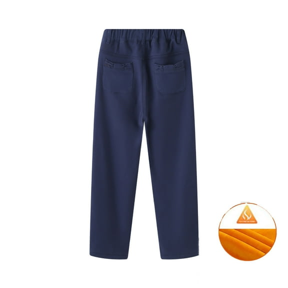 Huowey Unisex Girls Boys Classic Uniform Pants Straight Leg Dress Pants School Casual Comfortable Pull On Trousers Elastic Waist Outdoor Activities Daily Wear,Navy2,3-4 Years
