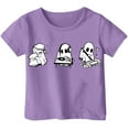thumbnail image 1 of Huowey Unisex Girls Boys Shirt Halloween Cute Ghost Graphic Themed Party Printed Tee Top Short Sleeve Crewneck Casual Summer T Shirt Outwear,2-3Y, 1 of 3