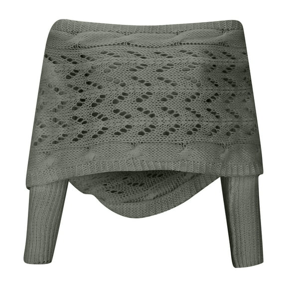 Huowey Unisex Women's Fashion Crochet Sweater Casual Solid Color Knitted Hollow Out Length Autumn Winter Pashmina Shawls And Wraps Long Blanket Scarf Streetwear