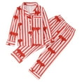 thumbnail image 1 of Huowey Valentine Home Outfits For Toddle Girls Fashion Striped Cute Bows Print Loose Fit Casual Long Sleeve Button Down Blouse Trousers Suit Home Wear Cozy Clothing Set Vacation Dailywear,Red,10T, 1 of 9