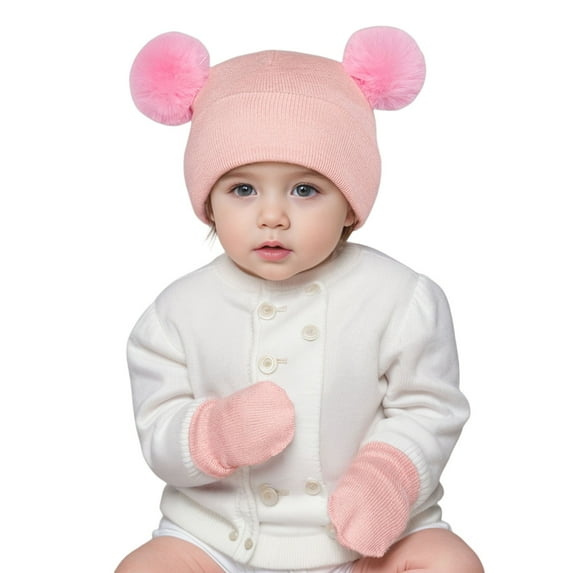 Huowey Warm Caps Girl Boy Hooded Winter Scarf Kid Hat Cap Scarf Knit Baby Baby Care