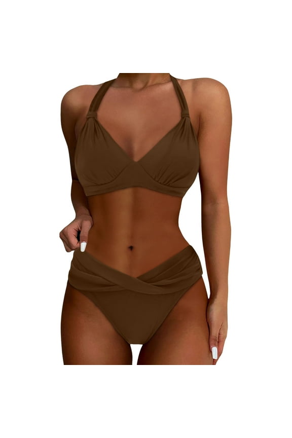 Women 2PCS Bathing Suits Push Up Bikini Set Swimsuit Vintage Swimwear Pool Bathing Suit Honeymoon Cruise Trendy Wear