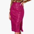 thumbnail image 1 of Huowey Women Bodycon Midi Skirts Sequin Split Slim Fit Solid Color Stylish High-Waist Long Pencil Skirt Office Stretchy Summer Casual Club Going Out Casual Dailywear,RD3,XXL, 1 of 4