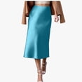 thumbnail image 1 of Huowey Women Bodycon Midi Skirts Stain Slim Fit Solid Color Stylish High-Waist Long Pencil Skirt Office Stretchy Summer Casual Club Going Out Casual Dailywear,Mint Green,S, 1 of 5