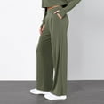 thumbnail image 1 of Huowey Women Dress Pants Solid Colot High Waisted Wide Leg Casual Suit Pants Straight Leg Pleated Trendy Baggy Casual Trousers Dressy Flowy Lightweight Cozy Palazzo Pants,Green,M, 1 of 7