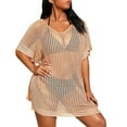 thumbnail image 1 of Huowey Women Plus Size Suimsuit Cover Up Short Sleeve Hollow Out Swimwear Bathing Suit Tropical Swim Wear Honeymoon Cruise Trendy Wear, 1 of 7