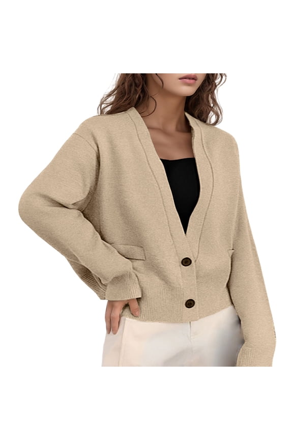 Women'S Knit Cardigan Sweater Button Down Casual V Neck Long Sleeve Pullovers Soft Comfortable Loose Fit Relaxed Cozy Jacket For Fall Winter Outwear