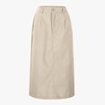 thumbnail image 1 of Huowey Women'S Linen Long Skirt Solid Color High Waist Spring Summer Tube Midi Skirt With Pockets Stylish School Uniform Casual Cozy Working Dailywear,White,XXL, 1 of 7