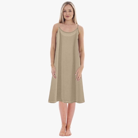 Huowey Women'S Nightdress Stain Skill V-Neck Sleeveless Spaghetti Strap Dressing Gown Solid Color Short Sleepwear Night Dress Short Negligees Chemise,Khaki,L