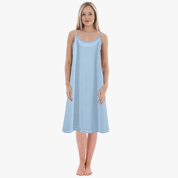 Huowey Women'S Nightdress Stain Skill V-Neck Sleeveless Spaghetti Strap Dressing Gown Solid Color Short Sleepwear Night Dress Short Negligees Chemise,Light Blue,XL