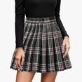 thumbnail image 1 of Huowey Women'S Plaid Pleated Tennis Skirt Solid Color High Waist Sports School Uniform Skirts Stylish A-Line Skater Skirts With Lining Shorts Athletic Skort ,Pink,XXXL, 1 of 4