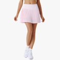 thumbnail image 1 of Huowey Women'S Pleated Tennis Skirt Solid Color High Waist Sports School Uniform Skirts Stylish A-Line Skater Skirts With Lining Shorts Athletic Skort ,Pink,XL, 1 of 4