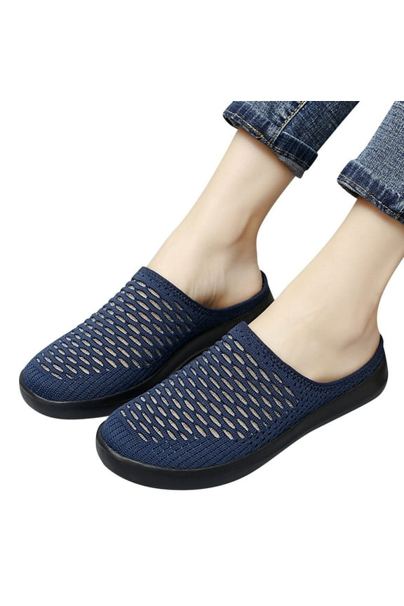 Women'S Summer Shoes Comfort Soft Ballet Flat Shoes Hollow Out Round Toe Breathable Flats Low Wedge Casual Sneakers
