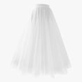 thumbnail image 1 of Huowey Women'S Tutu Skirt Long Irregular Hem High Waist Ruffles Layered Solid Color Spring Summer Elegant A-Line Tulle Mesh Skirt,White,XL, 1 of 3