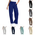 thumbnail image 1 of Huowey Women'S Wide Leg Sweatpants Baggy Low Rise Joggers Pants With Pocket Drawstring Casual Daily Trendy Loungewear Bottoms,Dark Blue,XL, 1 of 7