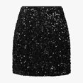 thumbnail image 1 of Huowey Women Sequin Mini Skirts Solid Color Sparkling Short Skirt Glitter Shiny Low Rise Bodycon Skirts Night Out Dance Club Rave Party Belly Streetwear,Black,L, 1 of 7
