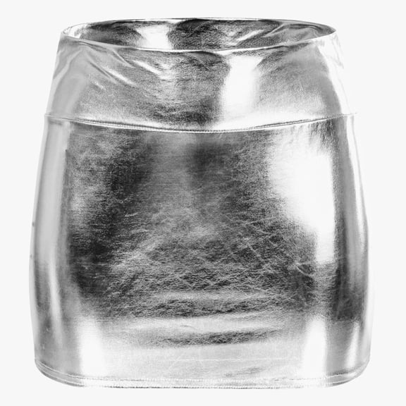 Huowey Women Skirt Elegant Leather Solid Color Bodycon Slim Fit High Waisted Midi Pencil Fall Winter Holiday Classic Casual Cozy Fashionable Stretch Skirts,Silver,L